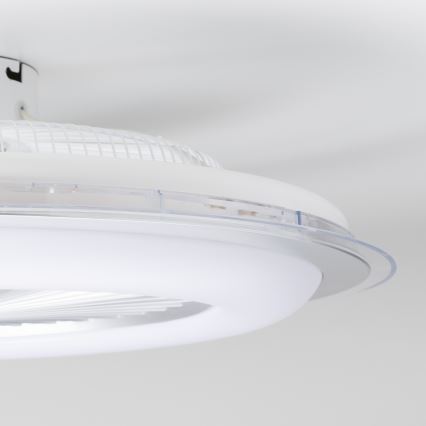 Brilagi - Luminária LED Regulável com Ventilador RONDA LED/48W/230V 3000-6000K prata + comando à distância