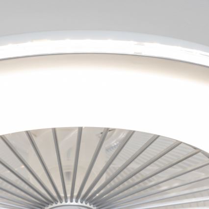 Brilagi - Luminária LED Regulável com Ventilador RONDA LED/48W/230V 3000-6000K prata + comando à distância