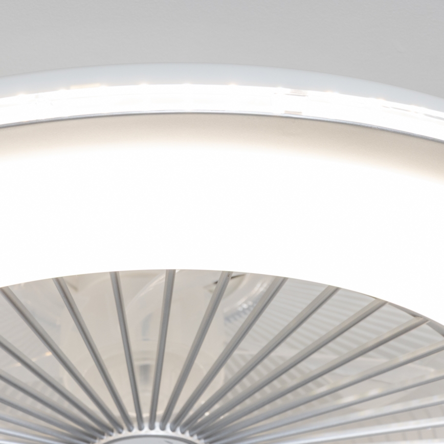 Brilagi - Luminária LED Regulável com Ventilador RONDA LED/48W/230V 3000-6000K prata + comando à distância