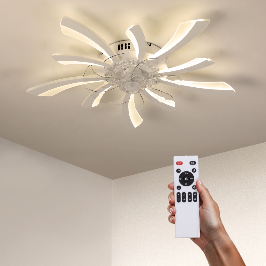 Brilagi - Luminária de teto LED dimmerizável com ventilador LED/50W/230V 3000-6500K branco + controlo remoto