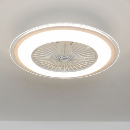 Brilagi - Luminária LED Regulável com Ventilador RONDA LED/48W/230V 3000-6000K branco + comando à distância