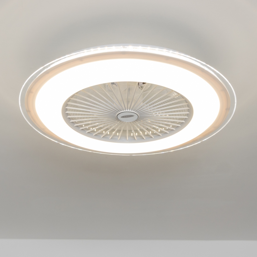 Brilagi - Luminária LED Regulável com Ventilador RONDA LED/48W/230V 3000-6000K branco + comando à distância