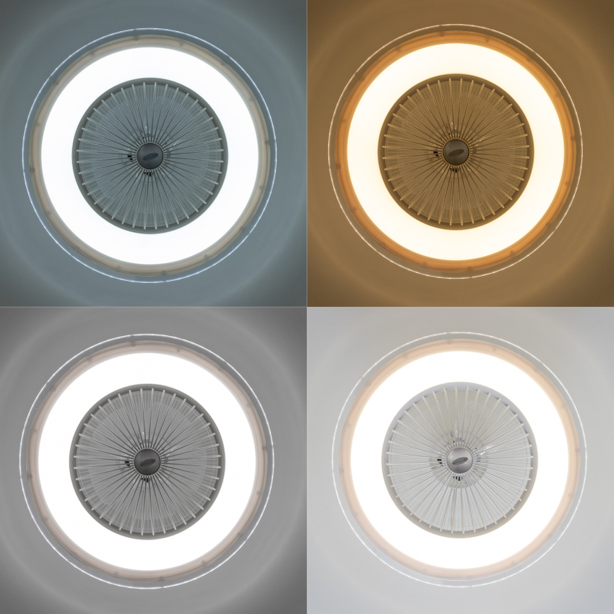 Brilagi - Luminária LED Regulável com Ventilador RONDA LED/48W/230V 3000-6000K branco + comando à distância