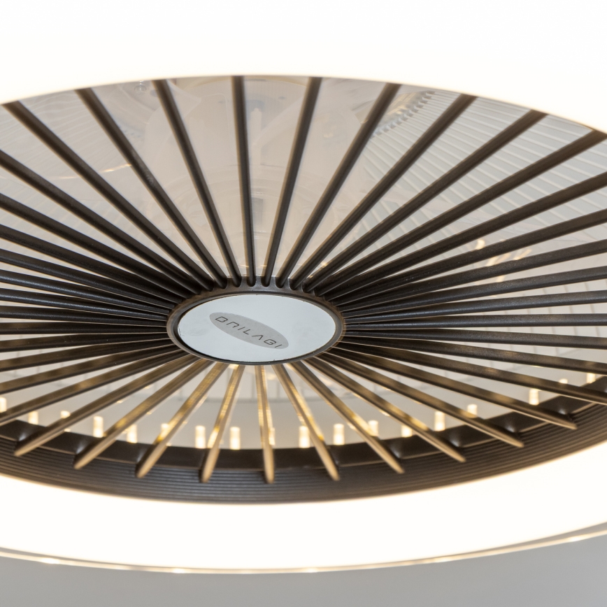 Brilagi - Luminária LED Regulável com Ventilador RONDA LED/48W/230V 3000-6000K preta + comando à distância