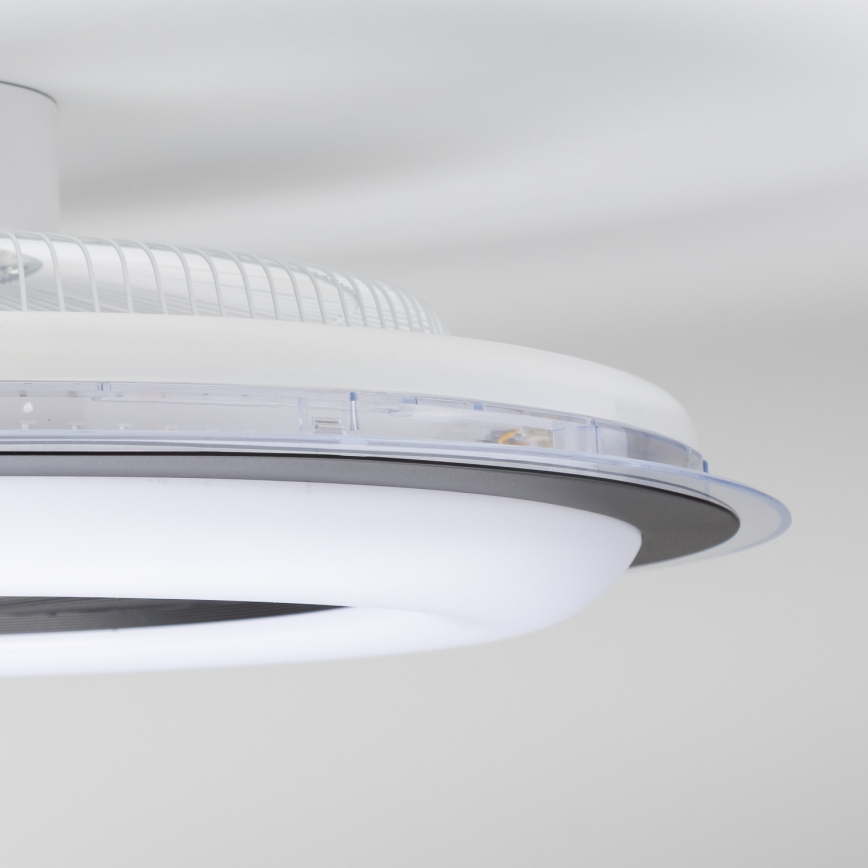 Brilagi - Luminária LED Regulável com Ventilador RONDA LED/48W/230V 3000-6000K preta + comando à distância