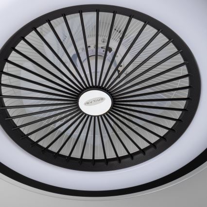 Brilagi - Luminária LED Regulável com Ventilador RONDA LED/48W/230V 3000-6000K preta + comando à distância