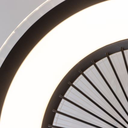 Brilagi - Luminária LED Regulável com Ventilador RONDA LED/48W/230V 3000-6000K preta + comando à distância
