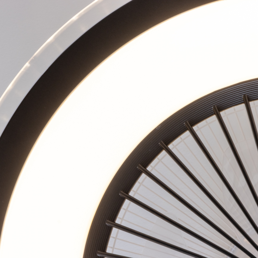 Brilagi - Luminária LED Regulável com Ventilador RONDA LED/48W/230V 3000-6000K preta + comando à distância