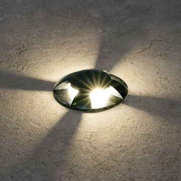 Brilagi - Luminária LED embutida no solo para exterior GROUNDRAY LED/1W/230V preta IP67