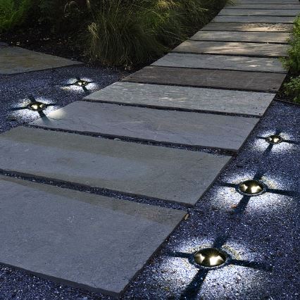 Brilagi - Luminária LED embutida no solo para exterior GROUNDRAY LED/1W/230V preta IP67