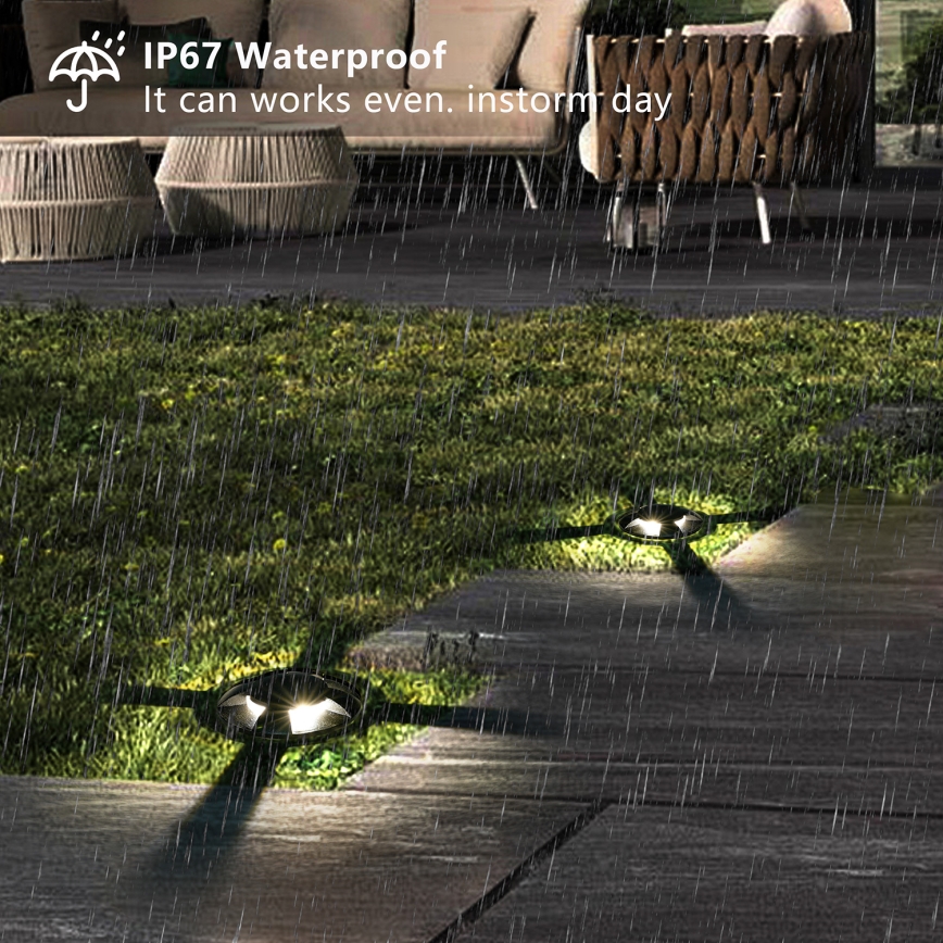 Brilagi - Luminária LED embutida no solo para exterior GROUNDRAY LED/1W/230V preta IP67