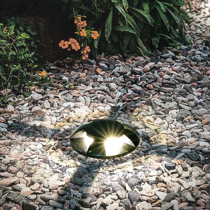 Brilagi - Luminária LED embutida no solo para exterior GROUNDRAY LED/1W/230V preta IP67