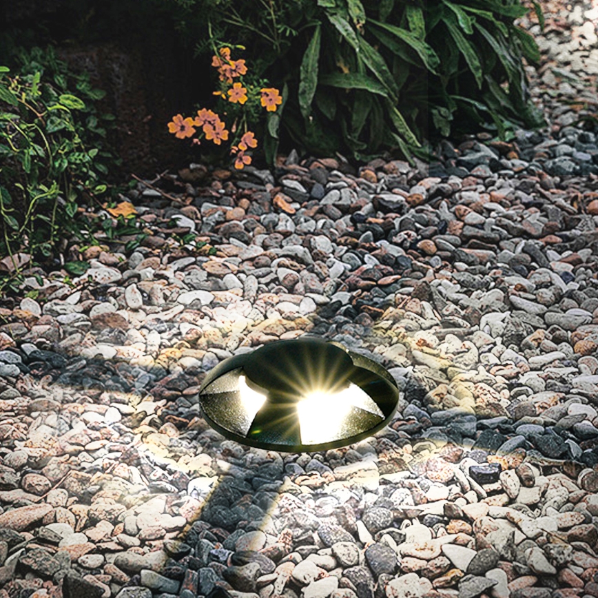 Brilagi - Luminária LED embutida no solo para exterior GROUNDRAY LED/1W/230V preta IP67