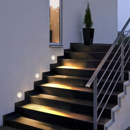 Brilagi - Luminária LED embutida para exterior STAIRDOT LED/2W/230V branca IP65 redonda