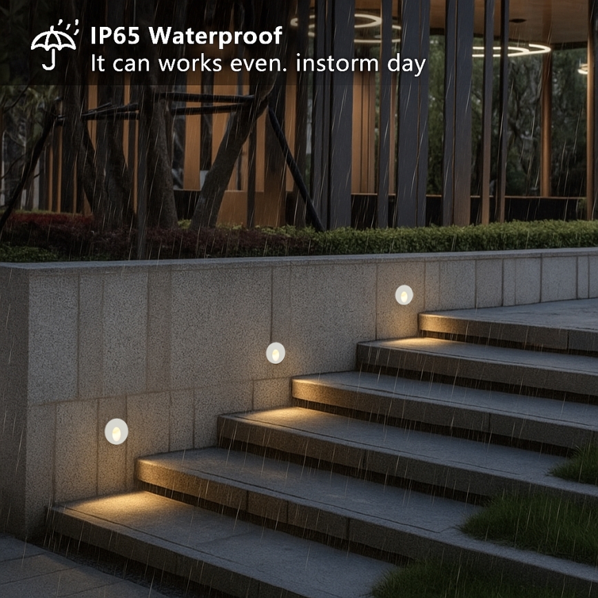 Brilagi - Luminária LED embutida para exterior STAIRDOT LED/2W/230V branca IP65 redonda