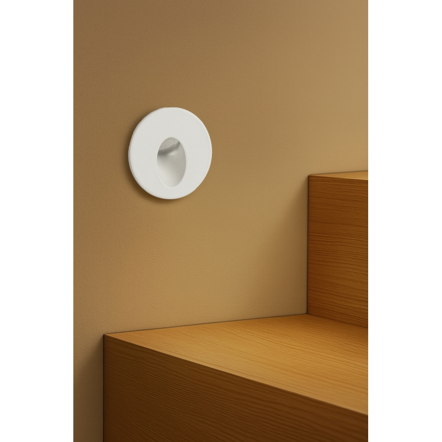 Brilagi - Luminária LED embutida para exterior STAIRDOT LED/2W/230V branca IP65 redonda