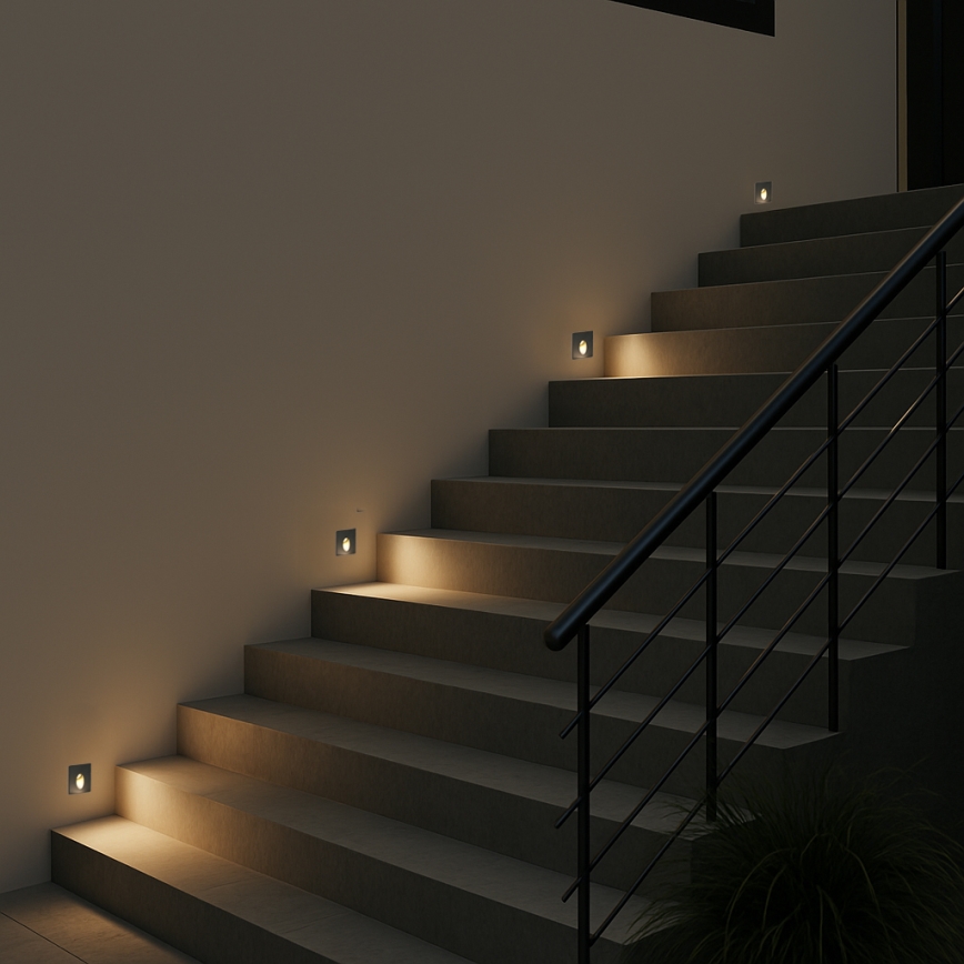 Brilagi - Luminária LED embutida para exterior STAIRDOT LED/2W/230V preta IP65 quadrada