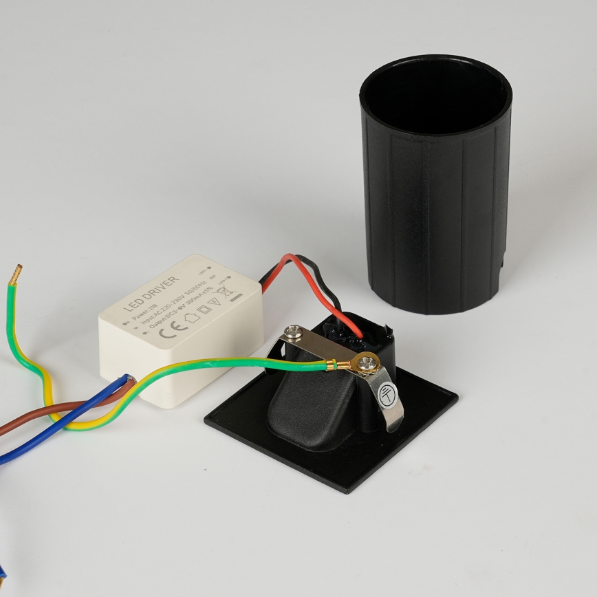 Brilagi - Luminária LED embutida para exterior STAIRDOT LED/2W/230V preta IP65 quadrada