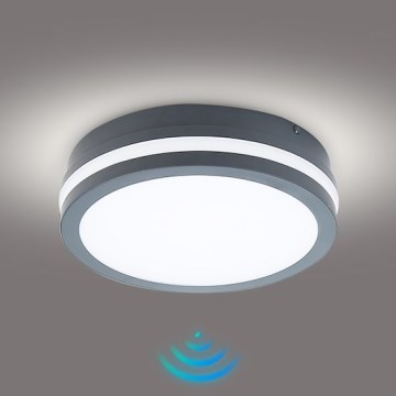 Brilagi - Luminária LED Exterior com Sensor BENE LED/18W/230V diâmetro 22 cm antracite IP54