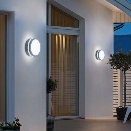 Brilagi - Luminária LED Exterior com Sensor BENE LED/18W/230V diâmetro 22 cm antracite IP54