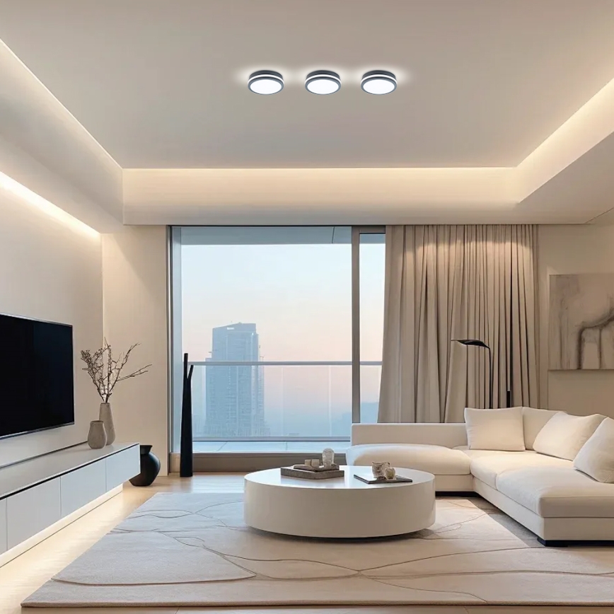 Brilagi - Luminária LED Exterior com Sensor BENE LED/18W/230V diâmetro 22 cm antracite IP54