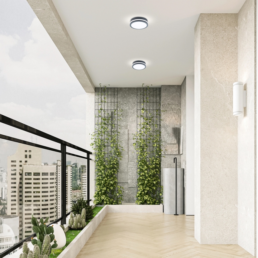 Brilagi - Luminária LED Exterior com Sensor BENE LED/18W/230V diâmetro 22 cm antracite IP54