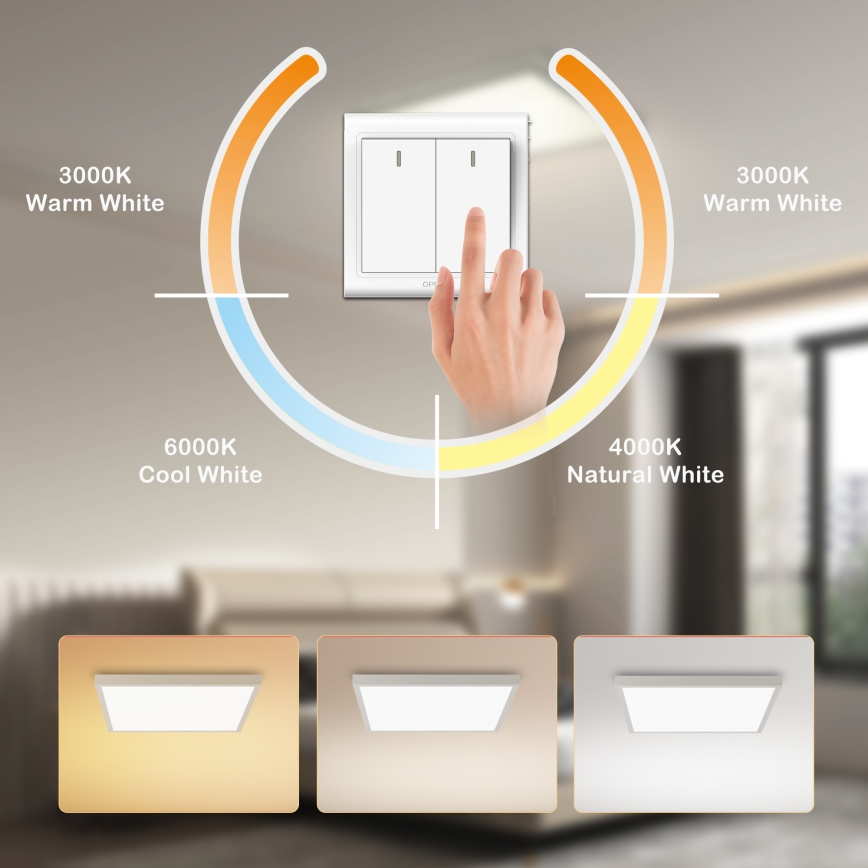 Brilagi - LED Candeeiro de tecto para casa de banho FRAME LED/50W/230V 3000/4000/6000K 60x60 cm IP44 prateado