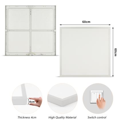 Brilagi - LED Candeeiro de tecto para casa de banho FRAME LED/50W/230V 3000/4000/6000K 60x60 cm IP44 prateado