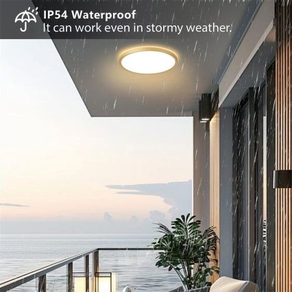 Brilagi - LED Candeeiro de tecto para casa de banho ULTRA SLIM LED/24W/230V Ø 42 cm dourado IP54