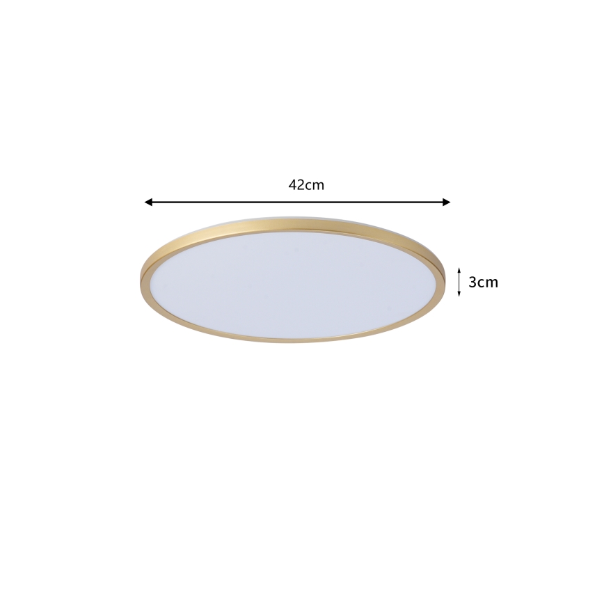 Brilagi - LED Candeeiro de tecto para casa de banho ULTRA SLIM LED/24W/230V Ø 42 cm dourado IP54