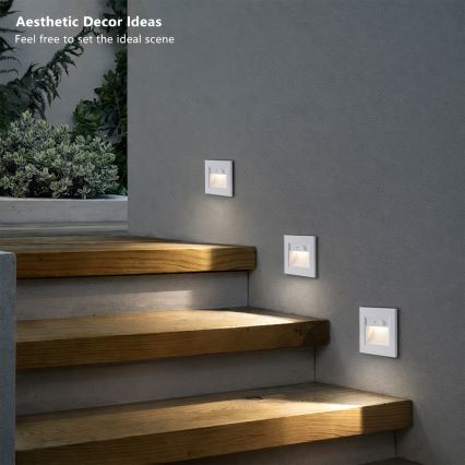 Brilagi - Luminária de escada LED com sensor STEP LIGHT LED/1,5W/230V IP44 branca