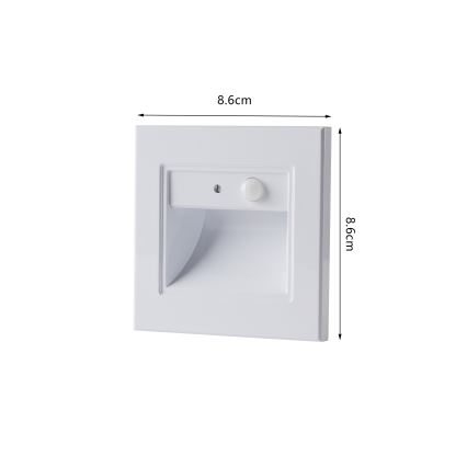 Brilagi - Luminária de escada LED com sensor STEP LIGHT LED/1,5W/230V IP44 branca