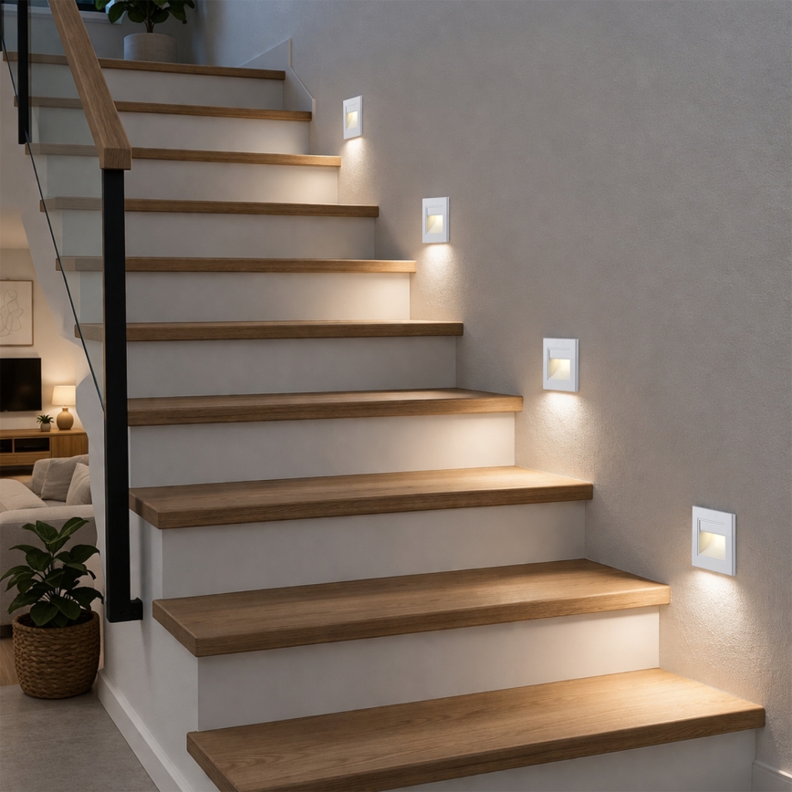 Brilagi - Luminária LED para escadas STEP LIGHT LED/1,5W/230V IP44 branca