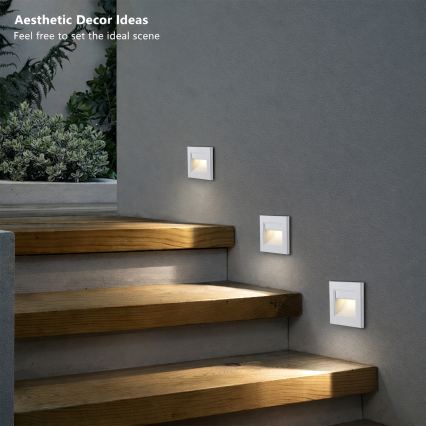 Brilagi - Luminária LED para escadas STEP LIGHT LED/1,5W/230V IP44 branca
