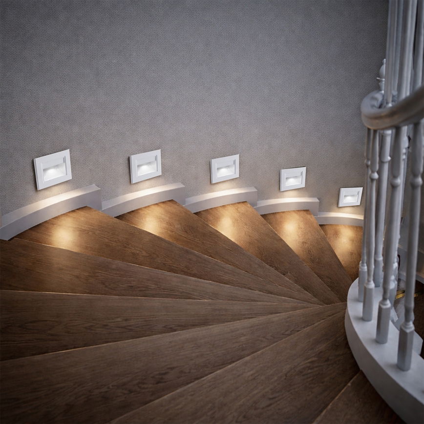 Brilagi - Luminária LED para escadas STEP LIGHT LED/1,5W/230V IP44 branca