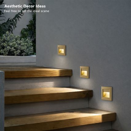 Brilagi - Luminária LED para escadas STEP LIGHT LED/1,5W/230V IP44 dourada