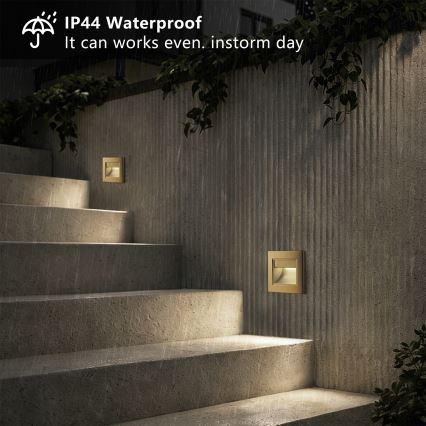 Brilagi - Luminária LED para escadas STEP LIGHT LED/1,5W/230V IP44 dourada
