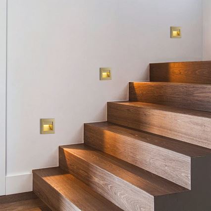 Brilagi - Luminária LED para escadas STEP LIGHT LED/1,5W/230V IP44 dourada