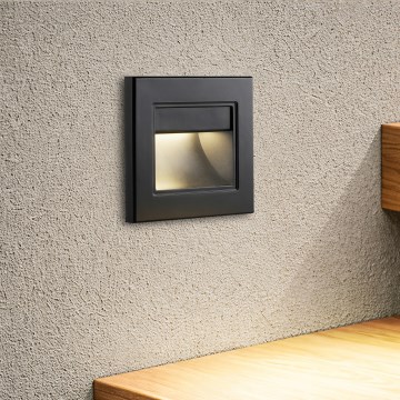 Brilagi - Luminária LED para escadas STEP LIGHT LED/1,5W/230V IP44 preta