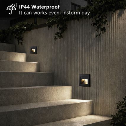 Brilagi - Luminária LED para escadas STEP LIGHT LED/1,5W/230V IP44 preta