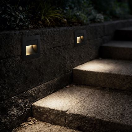Brilagi - Luminária LED para escadas STEP LIGHT LED/1,5W/230V IP44 preta