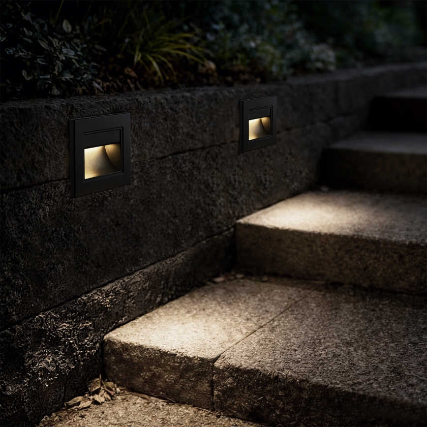 Brilagi - Luminária LED para escadas STEP LIGHT LED/1,5W/230V IP44 preta