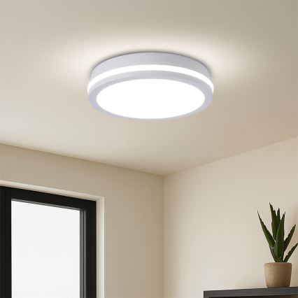 Brilagi - Luminária de teto LED para exterior com sensor BENE LED/24W/230V Ø 26 cm branca IP54