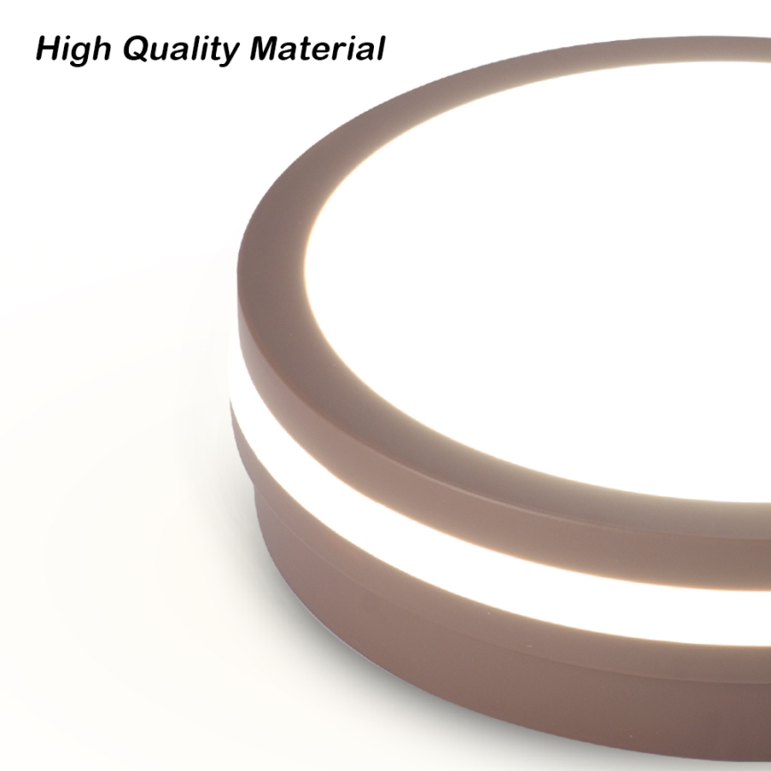 Brilagi - Luminária LED de exterior com sensor BENE LED/24W/230V Ø 26 cm cor castanha IP54