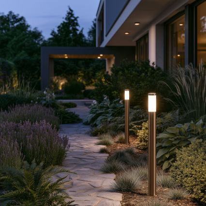 BRILAGI - Luminária LED para exterior ELIA 1xE27/7W/230V 4000K IP44 100 cm cromo fosco