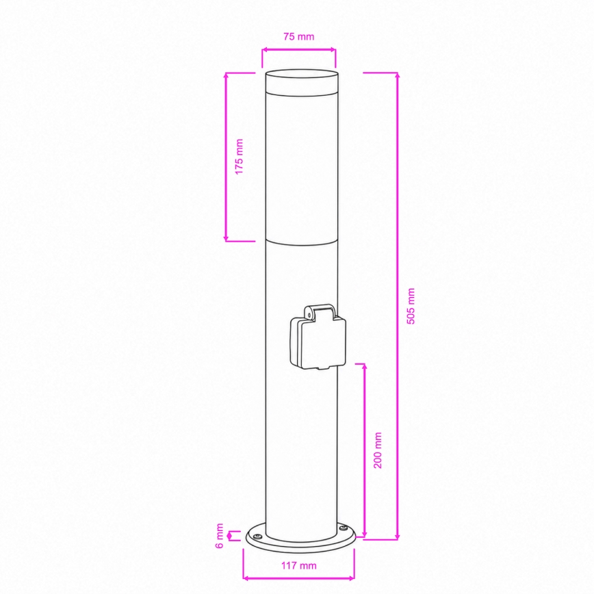 BRILAGI - Candeeiro LED de exterior com tomada ELIA 1xE27/7W/230V 4000K IP44 50 cm antracite