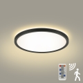 Brilagi - Luminária LED Regulável com sensor de movimento e crepúsculo ULTRA SLIM LED/18W/230V diâmetro 30 cm + controlo remoto