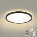 Brilagi - Luminária LED Regulável com sensor de movimento e crepúsculo ULTRA SLIM LED/24W/230V diâmetro 42 cm + controlo remoto