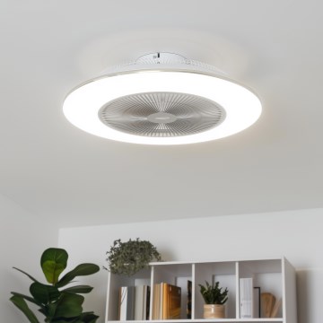 Brilagi - Luminária LED Regulável com Ventilador AURA LED/38W/230V 3000-6000K prata + controlo remoto