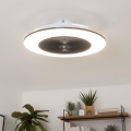 Brilagi - Luminária LED Regulável com Ventilador AURA LED/38W/230V 3000-6000K preta + comando à distância